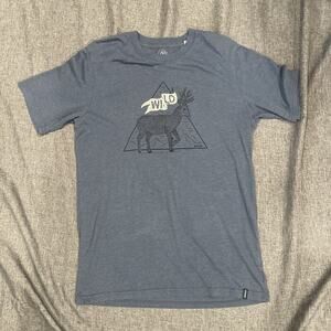 Prana Buck Wild Journeyman 2 Shirt Mens S Blue Slim Fit Organic Cotton Short Slv